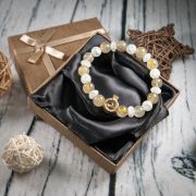  Ezoterikus svnybrze Aranyozott Pandora korona charm karkt, ajndk dszdobozzal